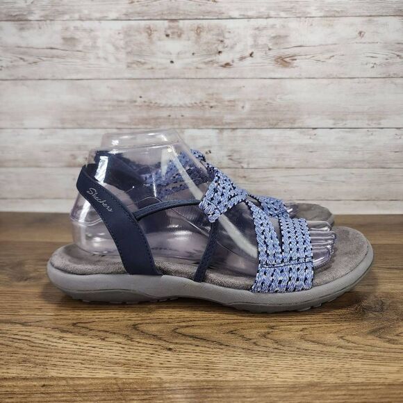 Skechers Women's Reggae Slim Sandals Memory Foam Blue size 9 - Picture 1 of 7